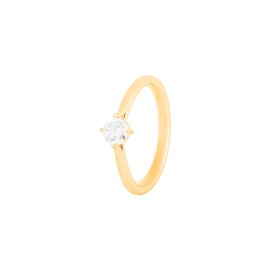 Imagem do produto Anel Sparkle Solitário Moissanite 4MM Ponto de Luz Folheado a Ouro 18K