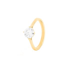 Imagem do produto Anel Sparkle Solitário Moissanite 6MM Ponto de Luz Folheado a Ouro 18K