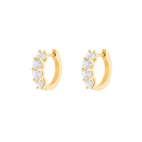 Imagem do produto Brinco Sparkle Argola com 4 Corações Moissanite 2CT Folheado a Ouro 18K