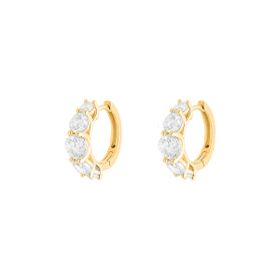 Imagem do produto Brinco Sparkle Argola de Click com Moissanites 4CT Folheado a Ouro 18K
