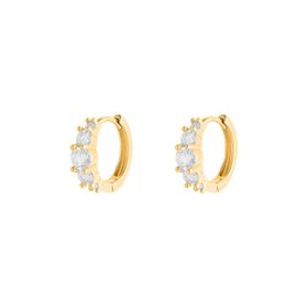 Imagem do produto Brinco Sparkle Argola de Click com Moissanites 4MM Folheado a Ouro 18K