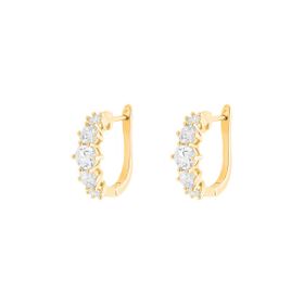 Imagem do produto Brinco Sparkle Argola Ovalada com Moissanites 2,4CT Folheado a Ouro 18K