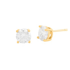 Imagem do produto Brinco Sparkle Solitário Moissanite 4CT Folheado a Ouro 18K