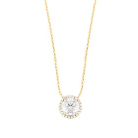Imagem do produto Colar Sparkle Ponto de Luz Moissanite 1,25CT Central com Cravação na Volta Folheado a Ouro 18K