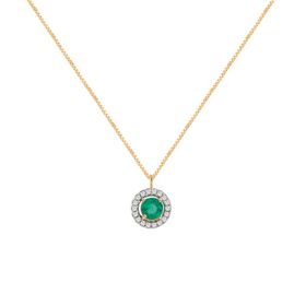 Imagem do produto Colar Crisoprásio 4mm Verde com Cravação de 18 Moissanite 1mm na Volta em Ouro 10K