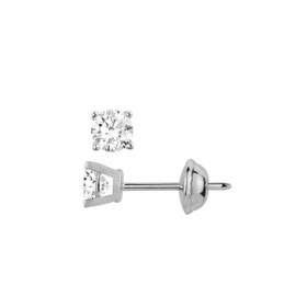 Imagem do produto Brinco Solitário Ponto de Luz 10Pts Moissanite em Ouro Branco 10K