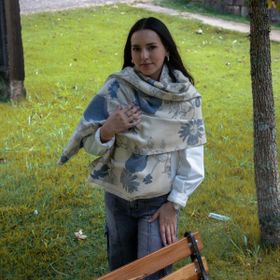 Imagem do produto XALE 100% ACRILICO LYRA BLUE FLOWER 180 X 65 CM