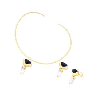 Imagem do produto Conjunto Curve Chocker Sodalita Folheado a Ouro 18K