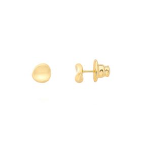 Imagem do produto Brinco Botão Orgânico Mini Fosco Folheado a Ouro 18K