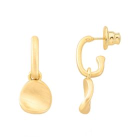 Imagem do produto Brinco Meia Argola Fosco Organic Velvet Folheado a Ouro 18K