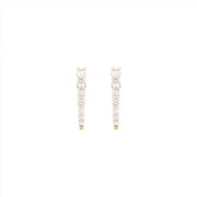 Imagem do produto Brinco Argola Frontal Decrescente com Pontos de Luz 4,5MM Folheado a Ouro 18K