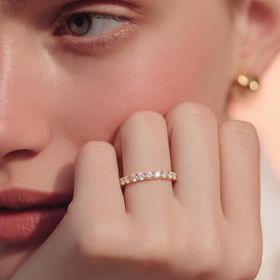 Imagem do produto Anel Aliança Inteira com Zircônia 1MM Folheado a Ouro 18K