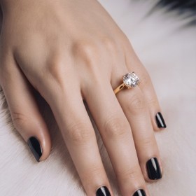 Imagem do produto Anel Sparkle Solitário Moissanite 2CT Ponto de Luz Folheado a Ouro 18K