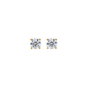 Imagem do produto Brinco Solitário Ponto de Luz Zircônia 3MM em Prata 925 Folheado a Ouro 18K