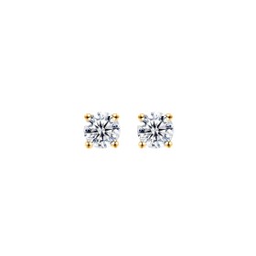 Imagem do produto Brinco Solitário Ponto de Luz Zircônia 4MM em Prata 925 Folheado a Ouro 18K