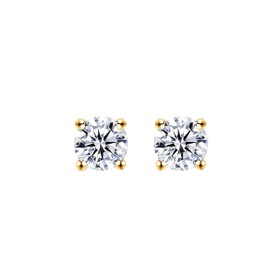 Imagem do produto Brinco Solitário Ponto de Luz Zircônia 7MM em Prata 925 Folheado a Ouro 18K