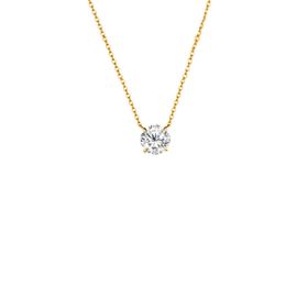 Imagem do produto Colar Solitário Ponto de Luz Zircônia 4MM em Prata 925 Folheado a Ouro 18K