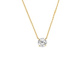 Imagem do produto Colar Solitário Ponto de Luz Zircônia 5MM em Prata 925 Folheado a Ouro 18K