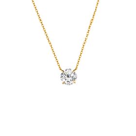 Imagem do produto Colar Solitário Ponto de Luz Zircônia 6MM em Prata 925 Folheado a Ouro 18K