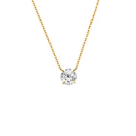 Imagem do produto Colar Solitário Ponto de Luz Zircônia 6MM em Prata 925 Folheado a Ouro 18K
