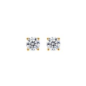 Imagem do produto Brinco Solitário Ponto de Luz Moissanite 5MM em Prata 925 Folheado a Ouro 18K
