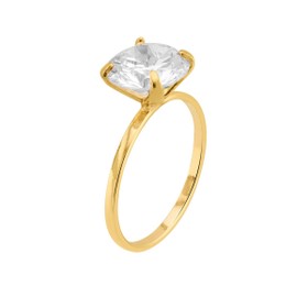 Imagem do produto Anel Solitário Zircônia com Aro Liso Folheado a Ouro 18K