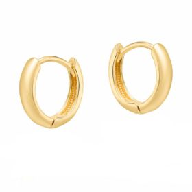 Imagem do produto Brinco Argola de Click Aro Liso Abaluado Grande Folheado a Ouro 18K
