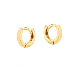 Imagem do produto Brinco Argola de Click Aro Liso Abaluado Pequeno Folheado a Ouro 18K