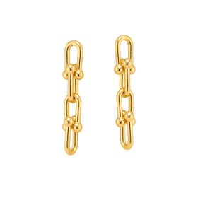 Imagem do produto Brinco de Elos Interligados Liso Folheado a Ouro 18K