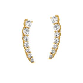 Imagem do produto Brinco Ear Cuff com Zircônias em Degradê Crescente Folheado a Ouro 18K