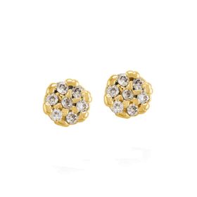 Imagem do produto Brinco Flor com Zircônias Ponto de Luz Folheado a Ouro 18K