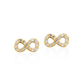 Imagem do produto Brinco Infinito Pequeno com Zircônias Folheado a Ouro 18K