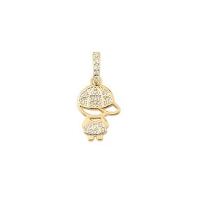 Imagem do produto Pingente Menino Cravejado com Zircônias Folheado a Ouro 18K
