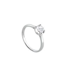 Imagem do produto Anel Solitário Moissanite 5MM Aro Liso em Prata 925