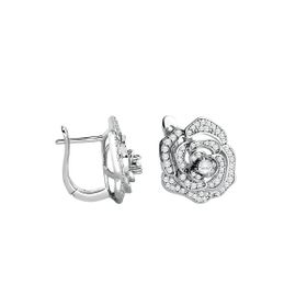 Imagem do produto Brinco Moissanite 0.37CT Argola de Click Rosa Cravejada e Vazada em Prata 925