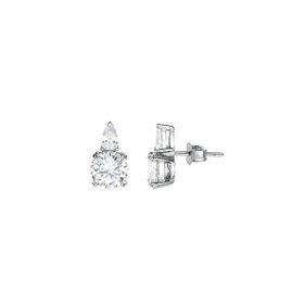 Imagem do produto Brinco Moissanite 2CT com Gota Zircônia na Base com Ponto de Luz Pendente em Prata 925