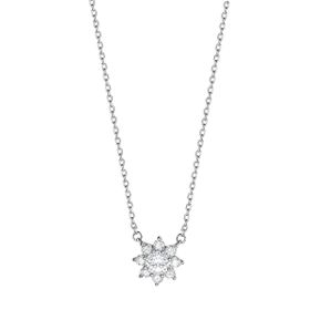 Imagem do produto Colar Moissanite 1.8CT Floco de Neve com Ponto de Luz Central em Prata 925