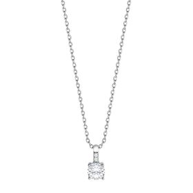Imagem do produto Colar Solitário Moissanite 5MM com Contra Argola em Prata 925