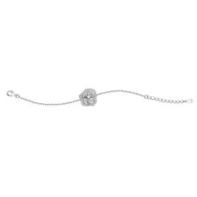 Imagem do produto Pulseira Moissanite 0.37CT Rosa Cravejada e Vazada em Prata 925