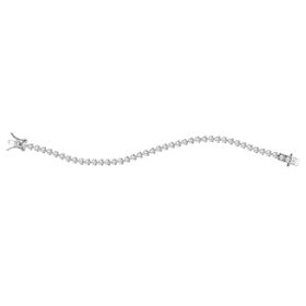 Imagem do produto Pulseira Moissanite 3MM Riviera com Cravação de 3 Garras em Prata 925