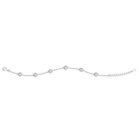 Imagem do produto Pulseira Moissanite 4MM Pontos de Luz com Caixa Inglesa em Prata 925