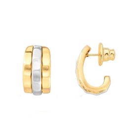 Imagem do produto Brinco Fosco Meia Argola MIX Crushed Lines Folheado a Ouro 18K