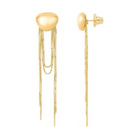 Imagem do produto Brinco Longo Fosco Orgânico Drape Folheado a Ouro 18K