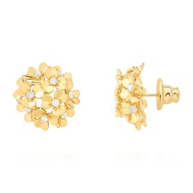 Imagem do produto Brinco Stud Zircônia Blossom Folheado a Ouro 18K