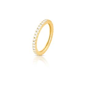 Imagem do produto Anel Aparador com Linha Cravejado com Zircônias 2MM Folheado a Ouro 18K