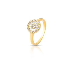 Imagem do produto Anel Pizza de Zircônia 10MM com Baguete Vazado Folheado a Ouro 18K