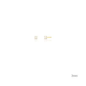 Imagem do produto Brinco Ponto de Luz Zircônia 3MM Solitário Folheado a Ouro 18K