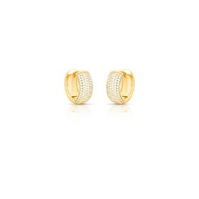 Imagem do produto Brinco Argola de Click Grossa com Cravação de Zircônia Folheado a Ouro 18K
