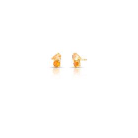 Imagem do produto Brinco Pequeno Cristal Gota e Redondo 6X9X3MM Folheado a Ouro 18K