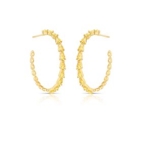 Imagem do produto Brinco Meia Argola Cravejado com Gotas Citrino Degradê Folheado a Ouro 18K